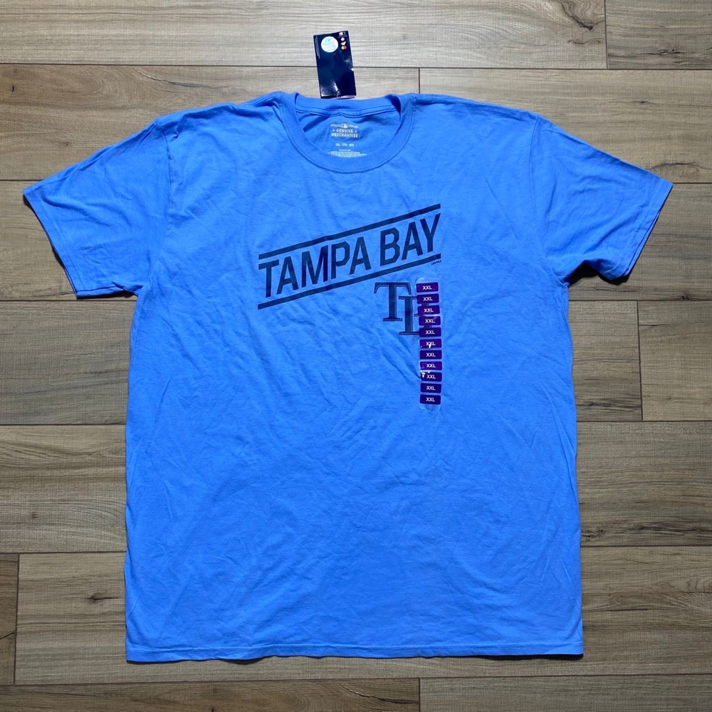 Genuine Merchandise Mens Tampa Bay Rays Short Sleeve Graphic Tee 2XL‎ Blue